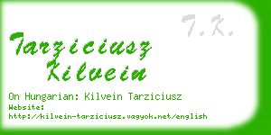 tarziciusz kilvein business card